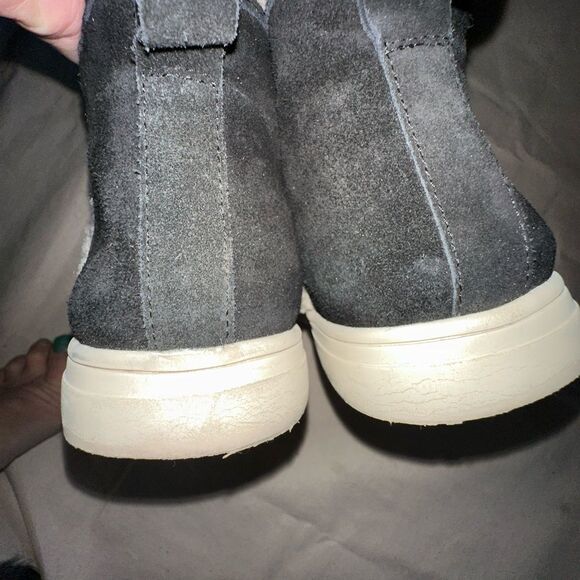 Lucky Brand Boots Black Sherpa Laycia Chelsea Ankle Sneaker Suede Leathe… - Picture 6 of 7